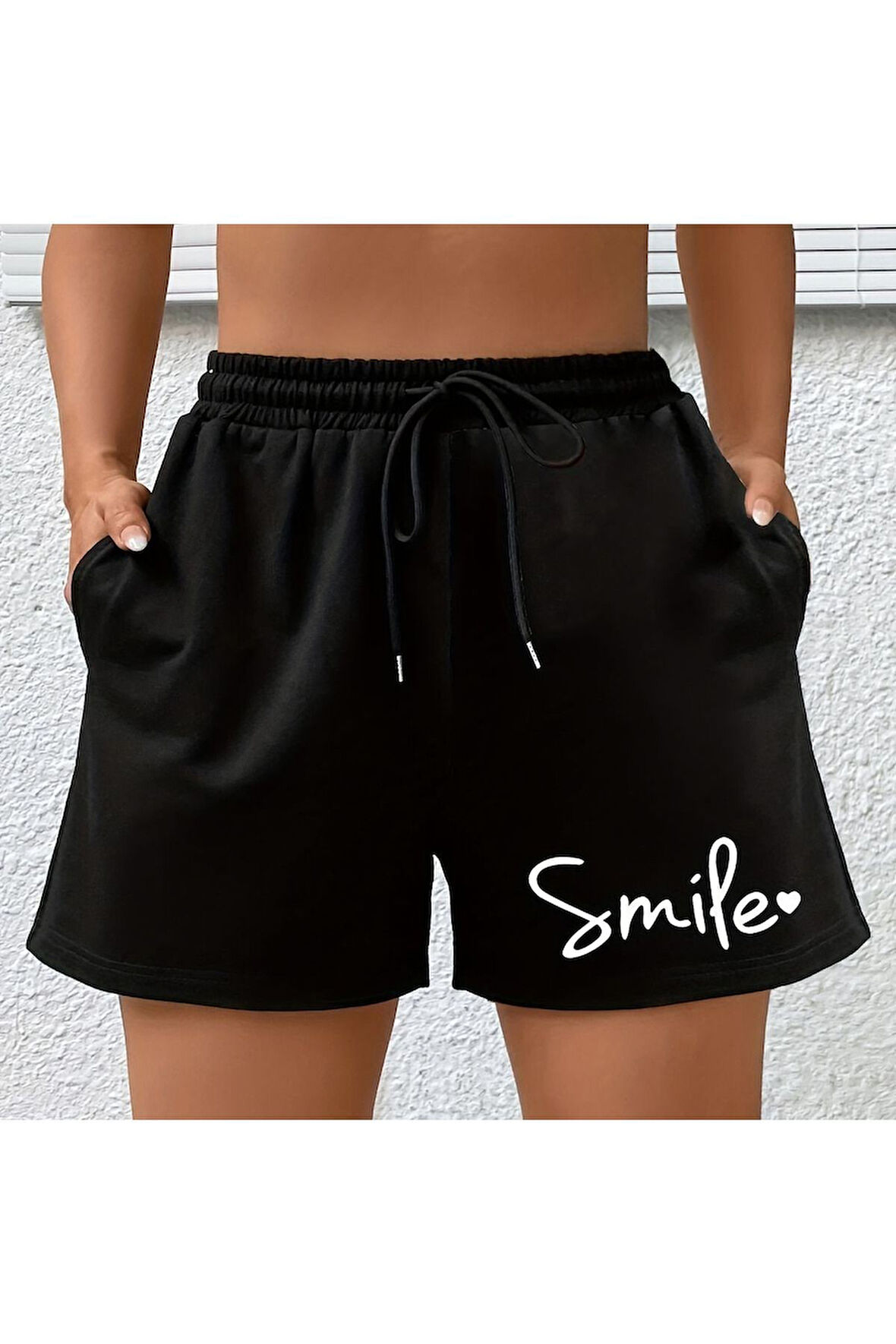 Unisex Smile Yazılı Şort