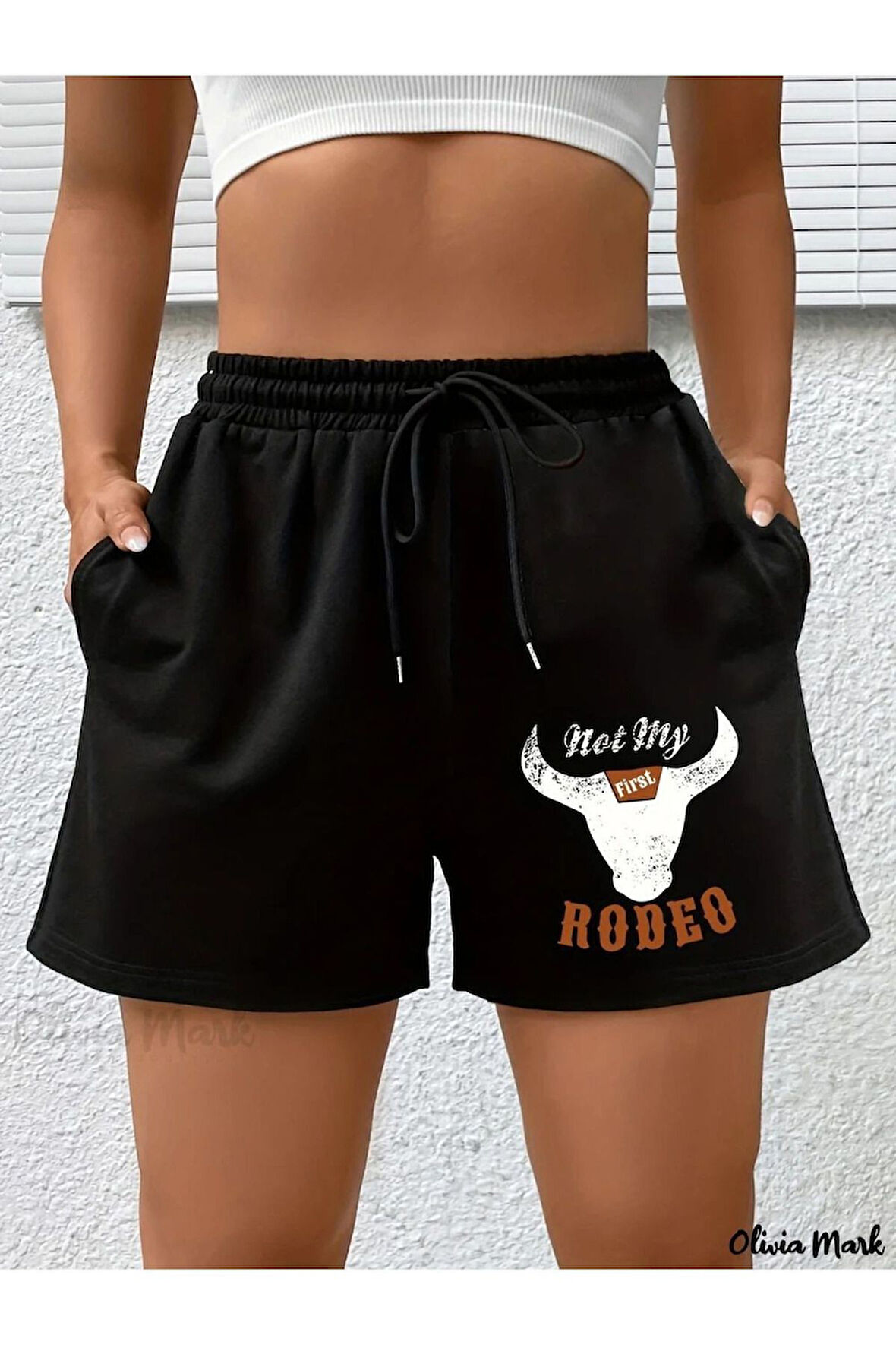 Unisex Rodeo Yazılı Şort
