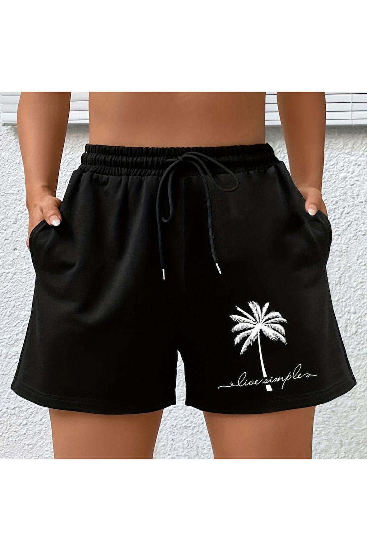 Unisex Palmiye Baskılı Şort