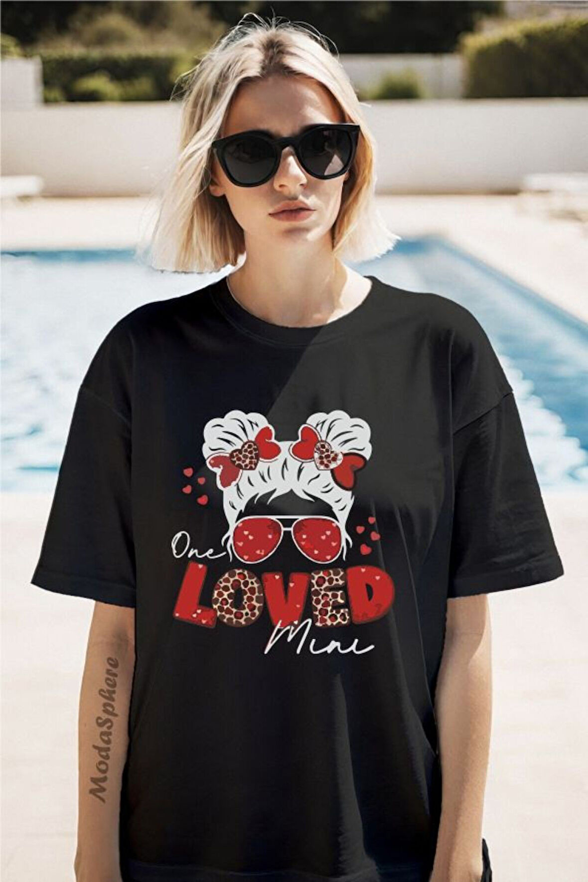 LOVED Baskılı Unisex Oversize Tişört