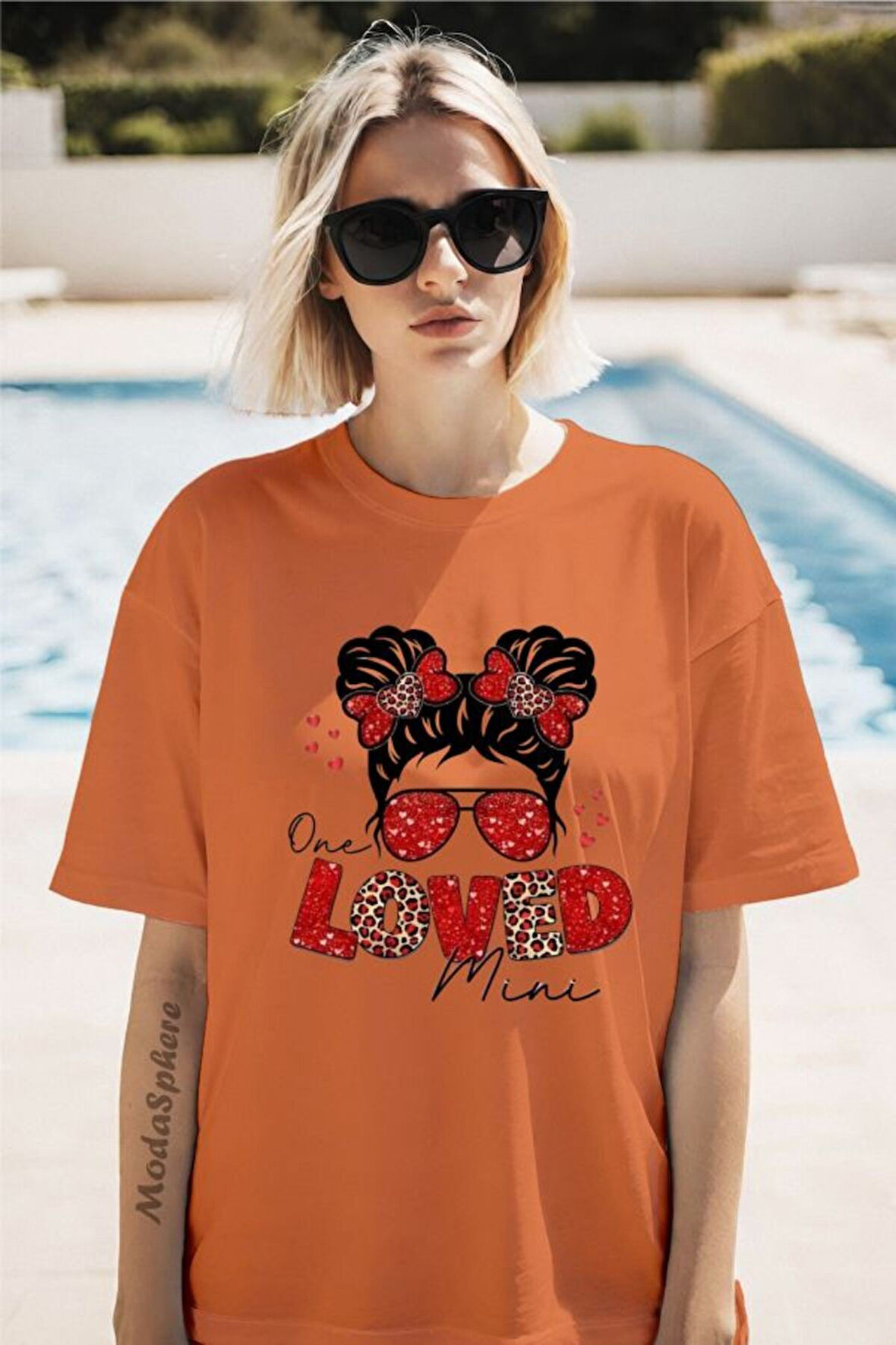 LOVED Baskılı Unisex Oversize Tişört