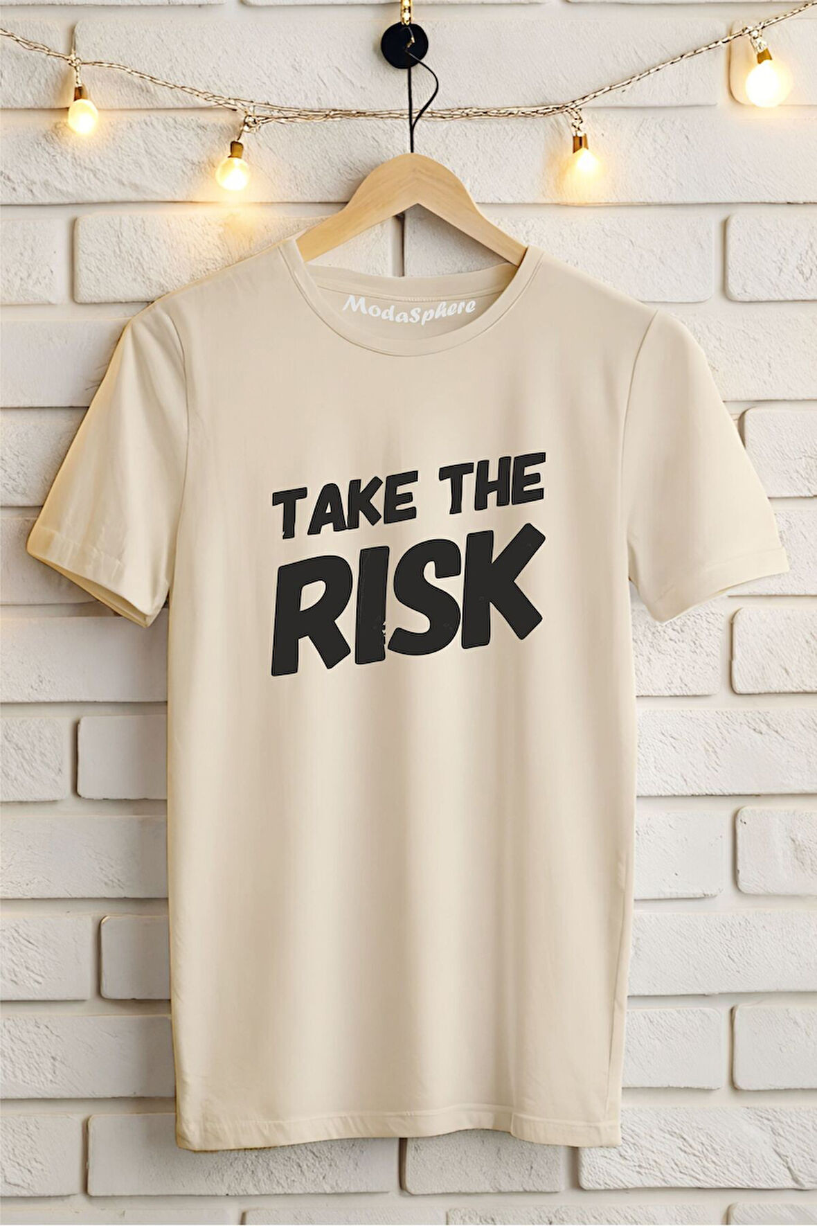 Take The Risk Baskılı Unisex Oversize Tişört