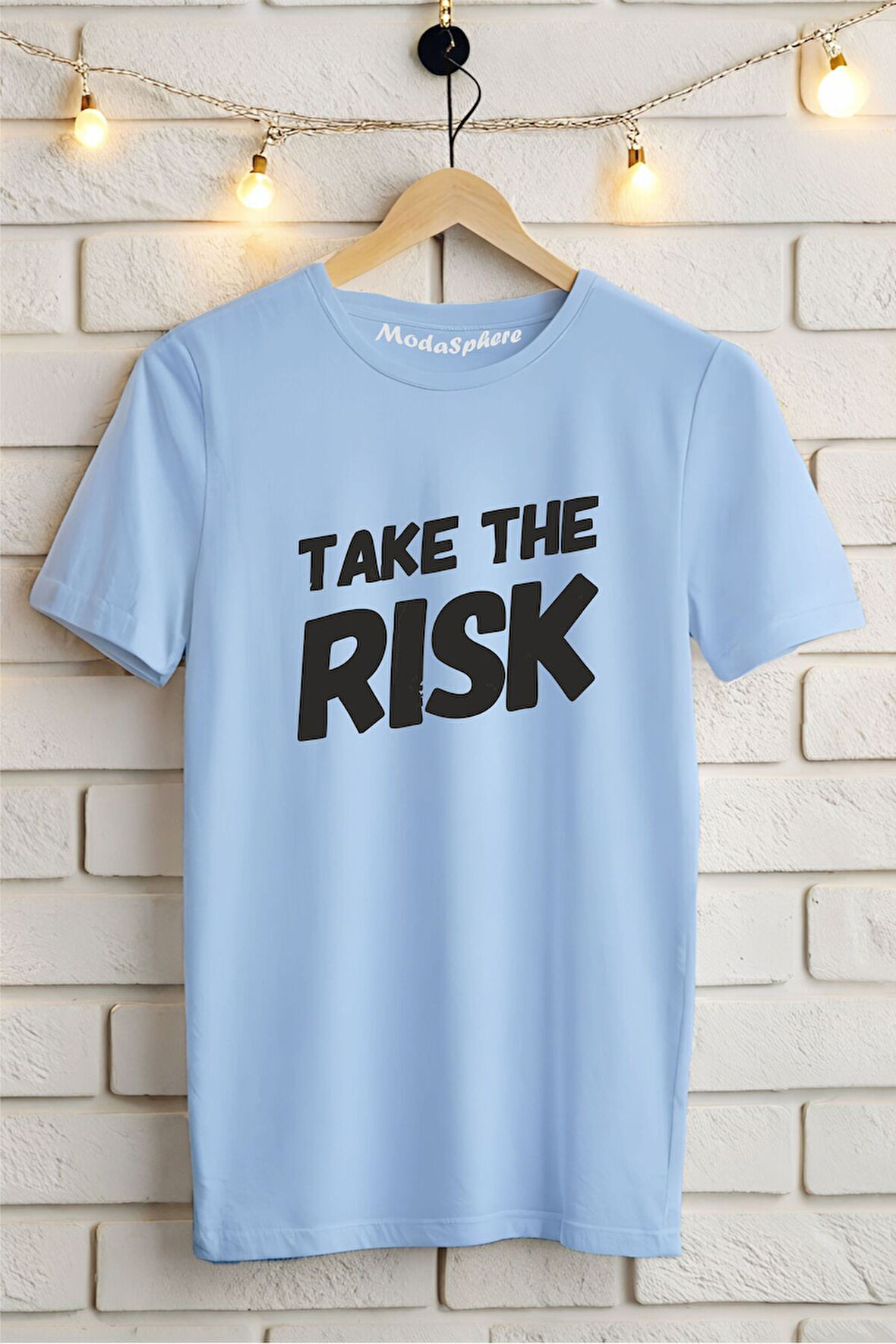 Take The Risk Baskılı Unisex Oversize Tişört
