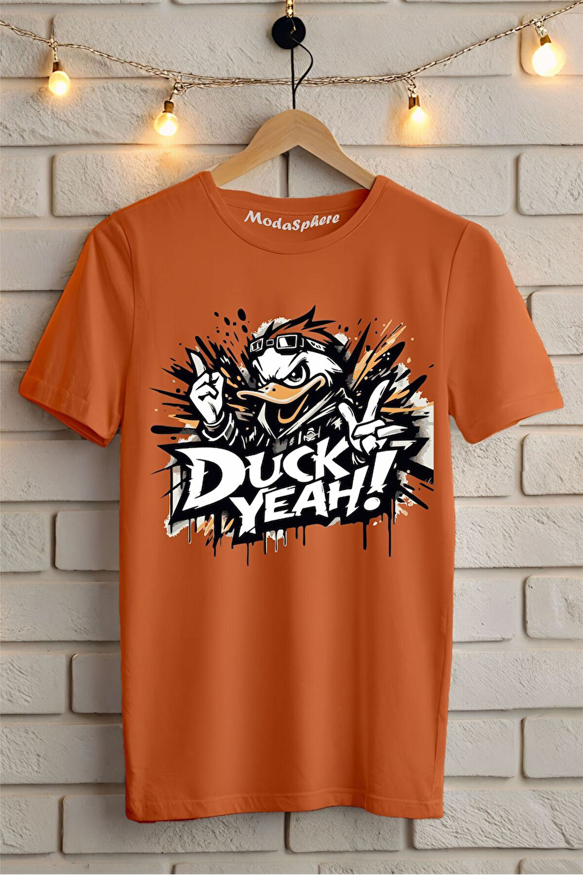 DUCK YEAH! Baskılı Unisex Oversize Tişört