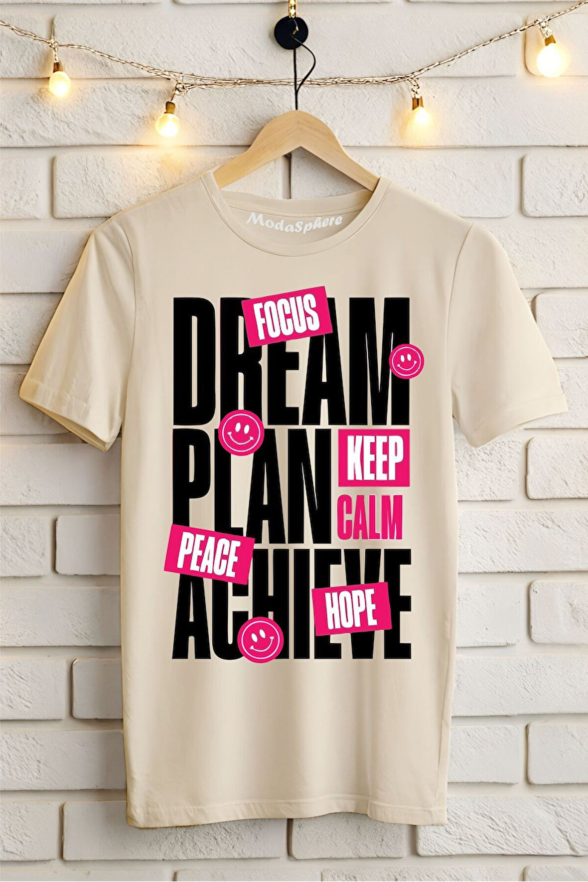 Dream Baskılı Unisex Oversize Tişört