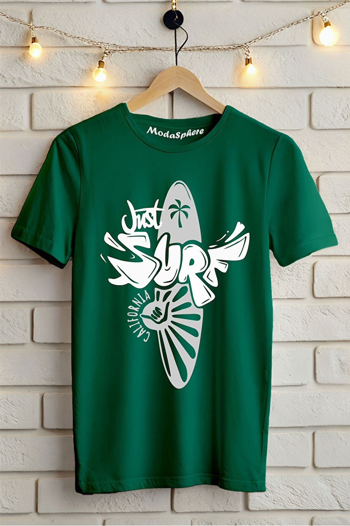 JUST SURF Baskılı Unisex Oversize Tişört