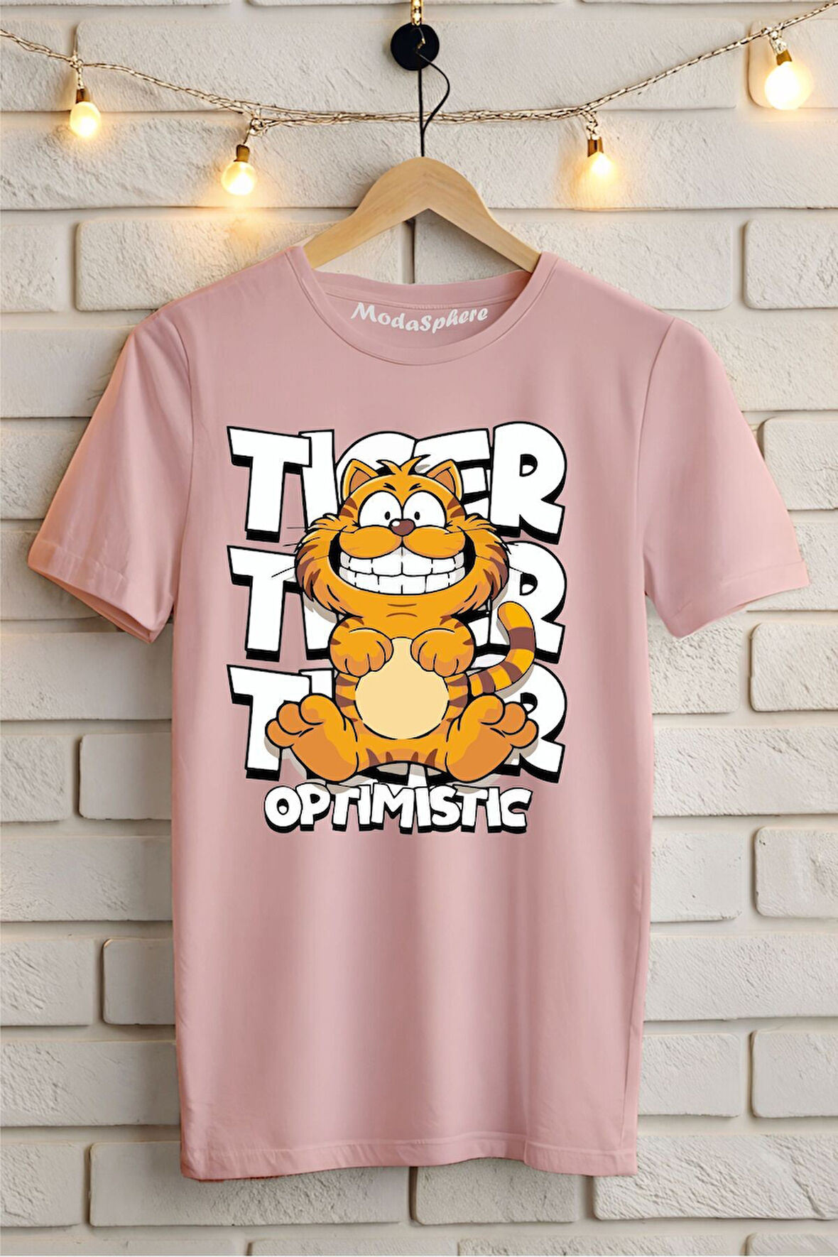 Tiger Baskılı Unisex Oversize Tişört