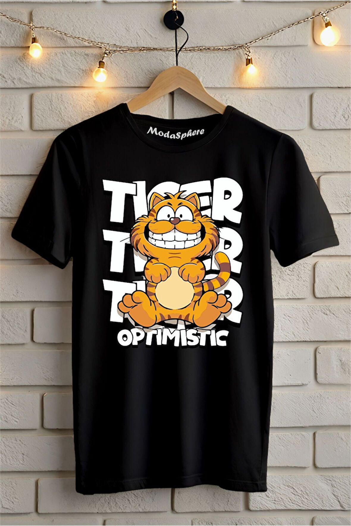 Tiger Baskılı Unisex Oversize Tişört