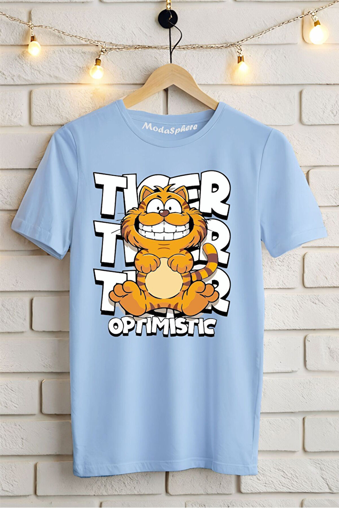 Tiger Baskılı Unisex Oversize Tişört