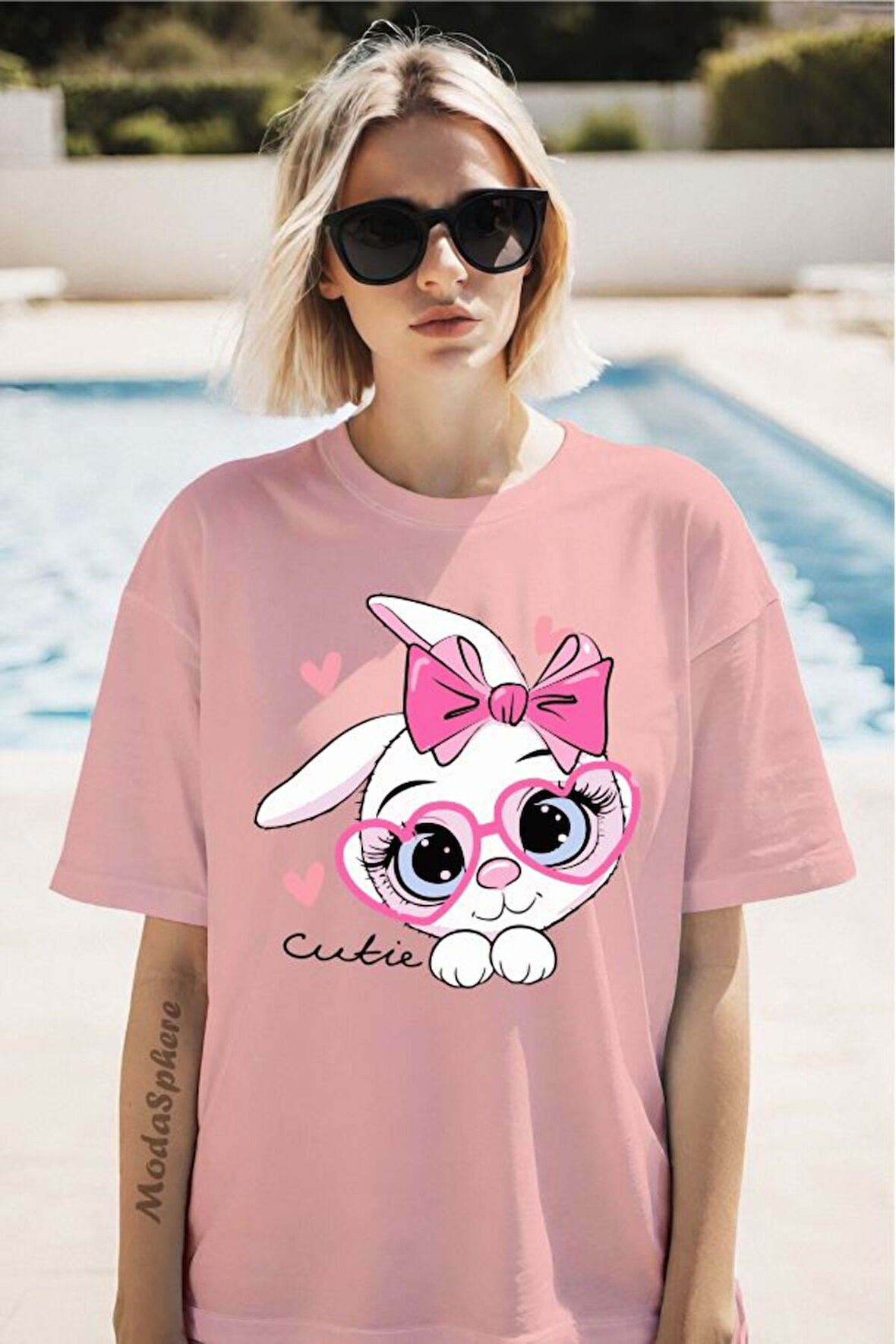 Cutie Baskılı Unisex Oversize Tişört