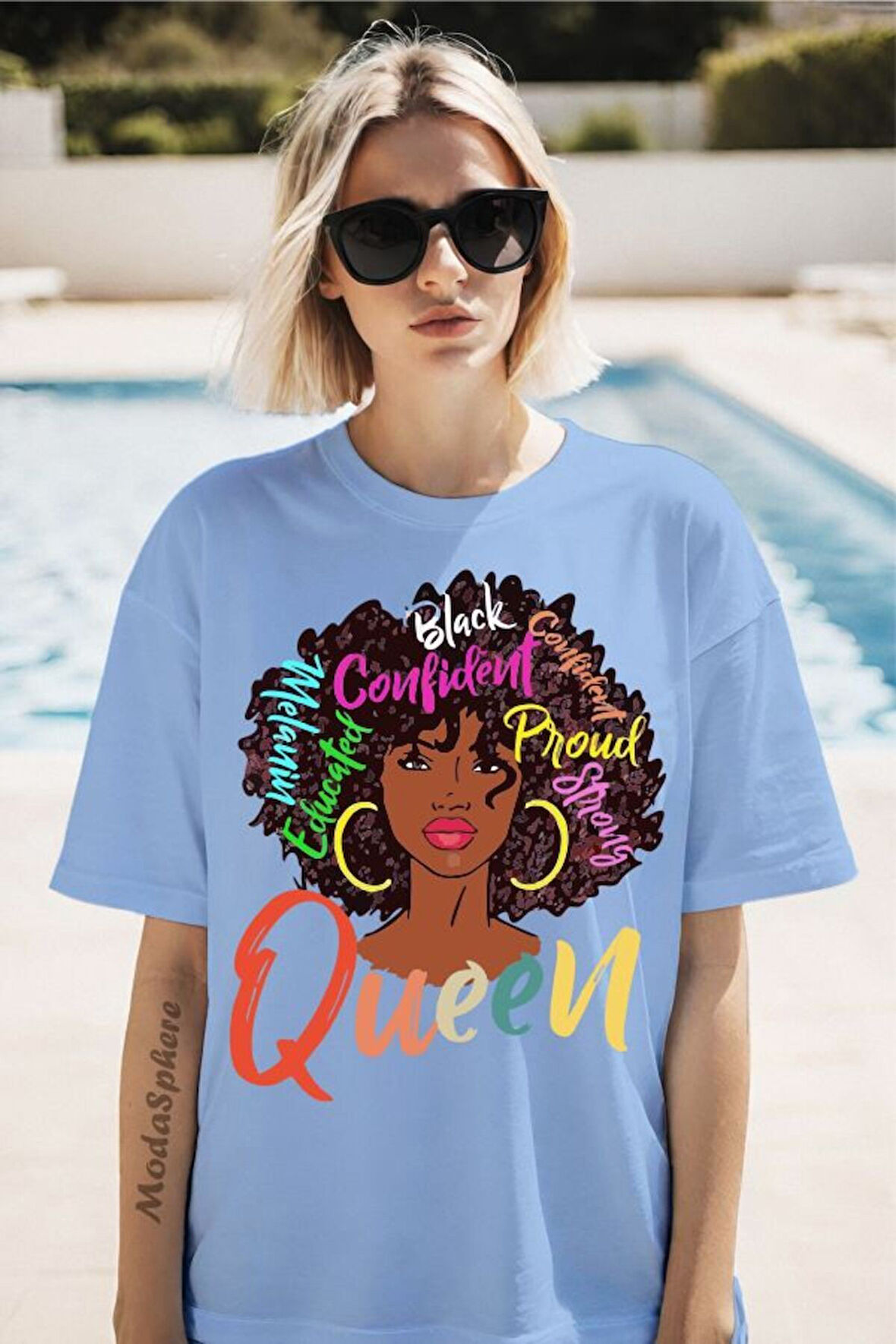 Queen Baskılı Unisex Oversize Tişört