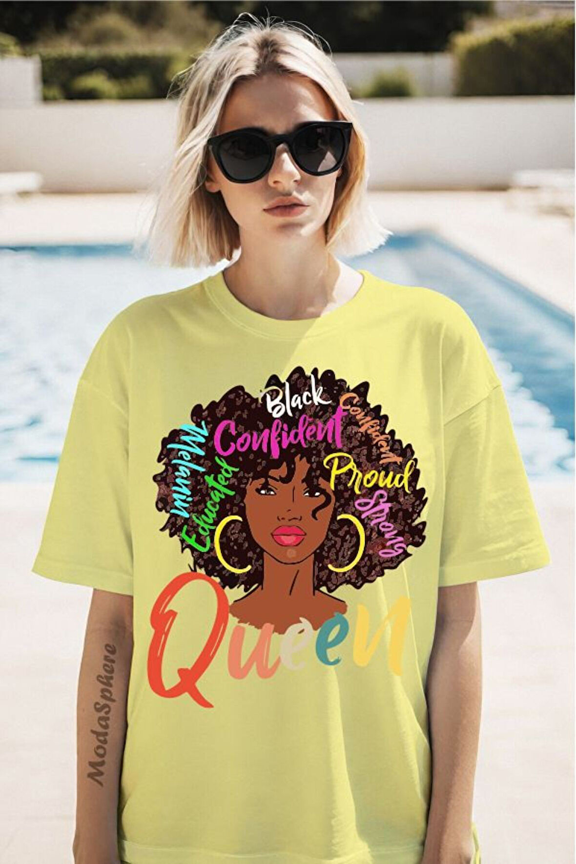 Queen Baskılı Unisex Oversize Tişört