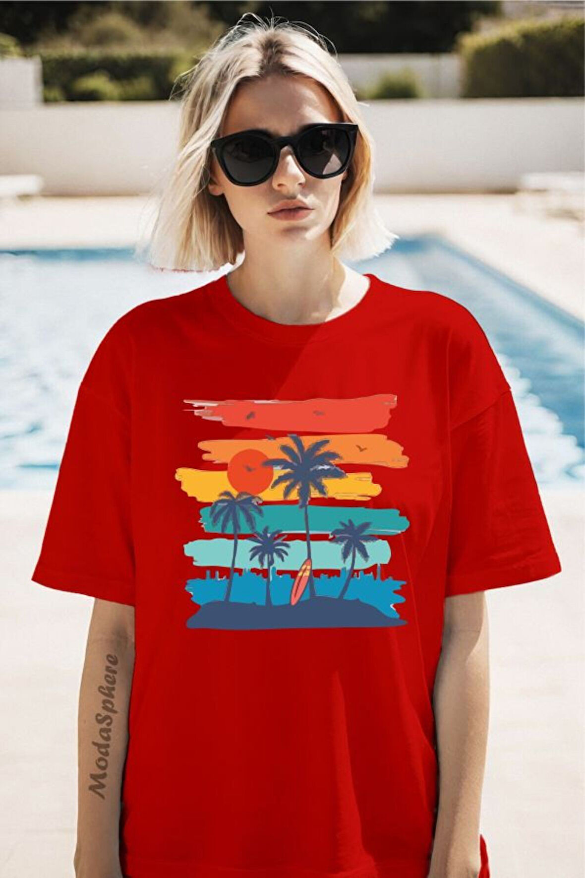 SUMMER Baskılı Unisex Oversize Tişört