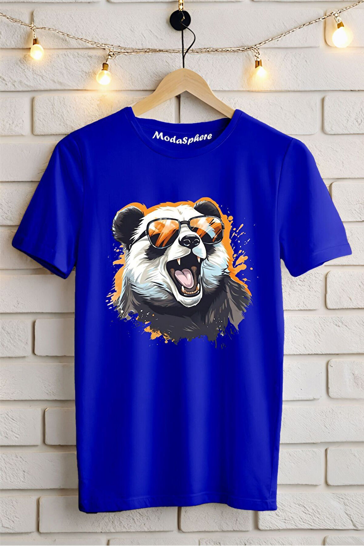 Panda Baskılı Unisex Oversize Tişört