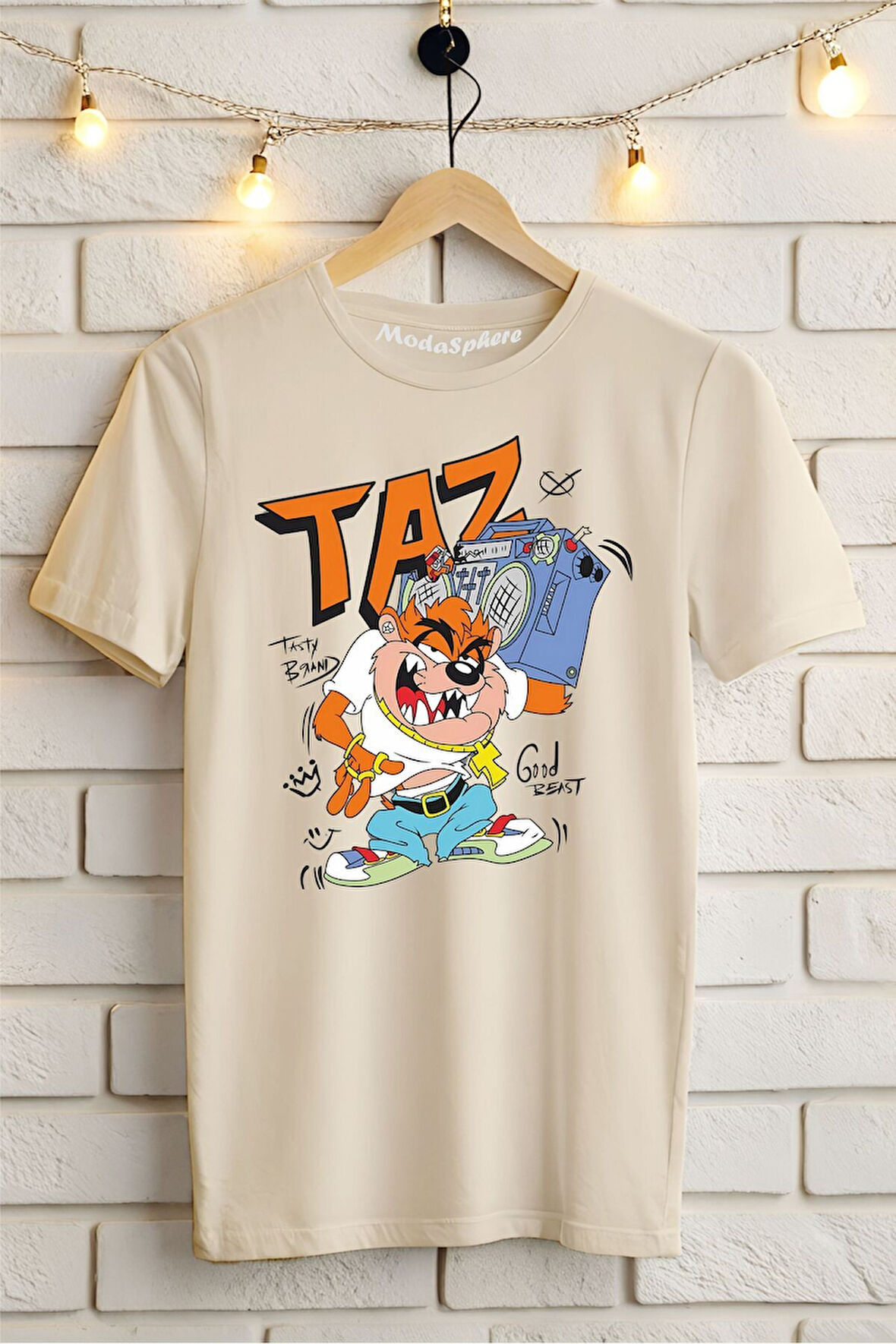 TAZ Baskılı Unisex Oversize Tişört