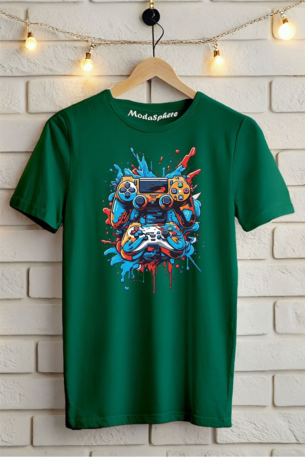 Gamepad Baskılı Unisex Oversize Tişört