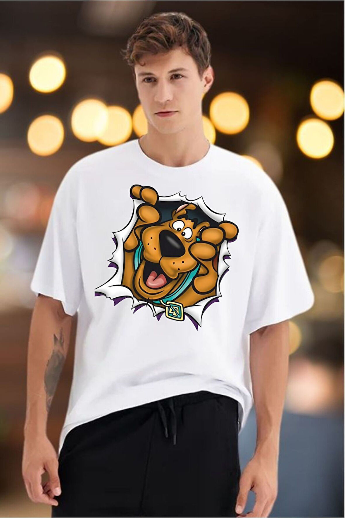 Scooby Doo Baskılı Unisex Oversize Tişört