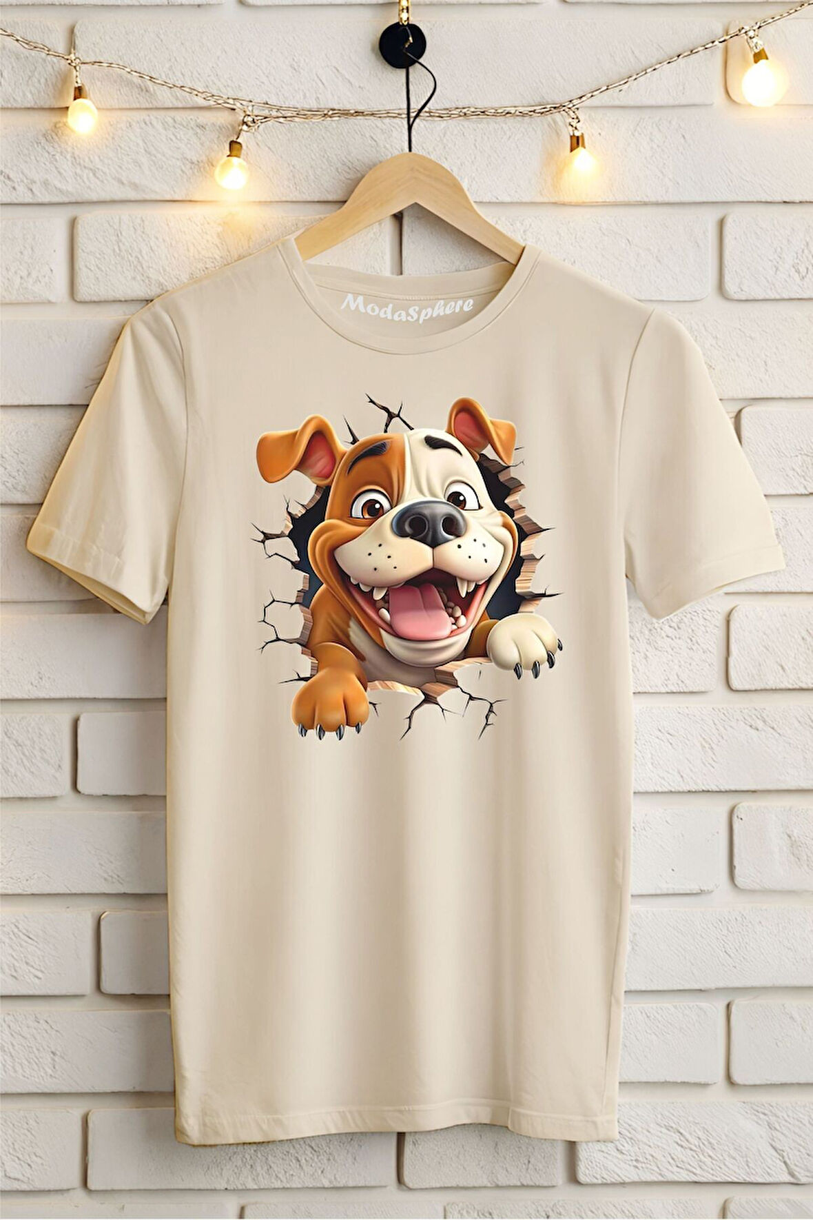 Cute Dog Baskılı Unisex Oversize Tişört