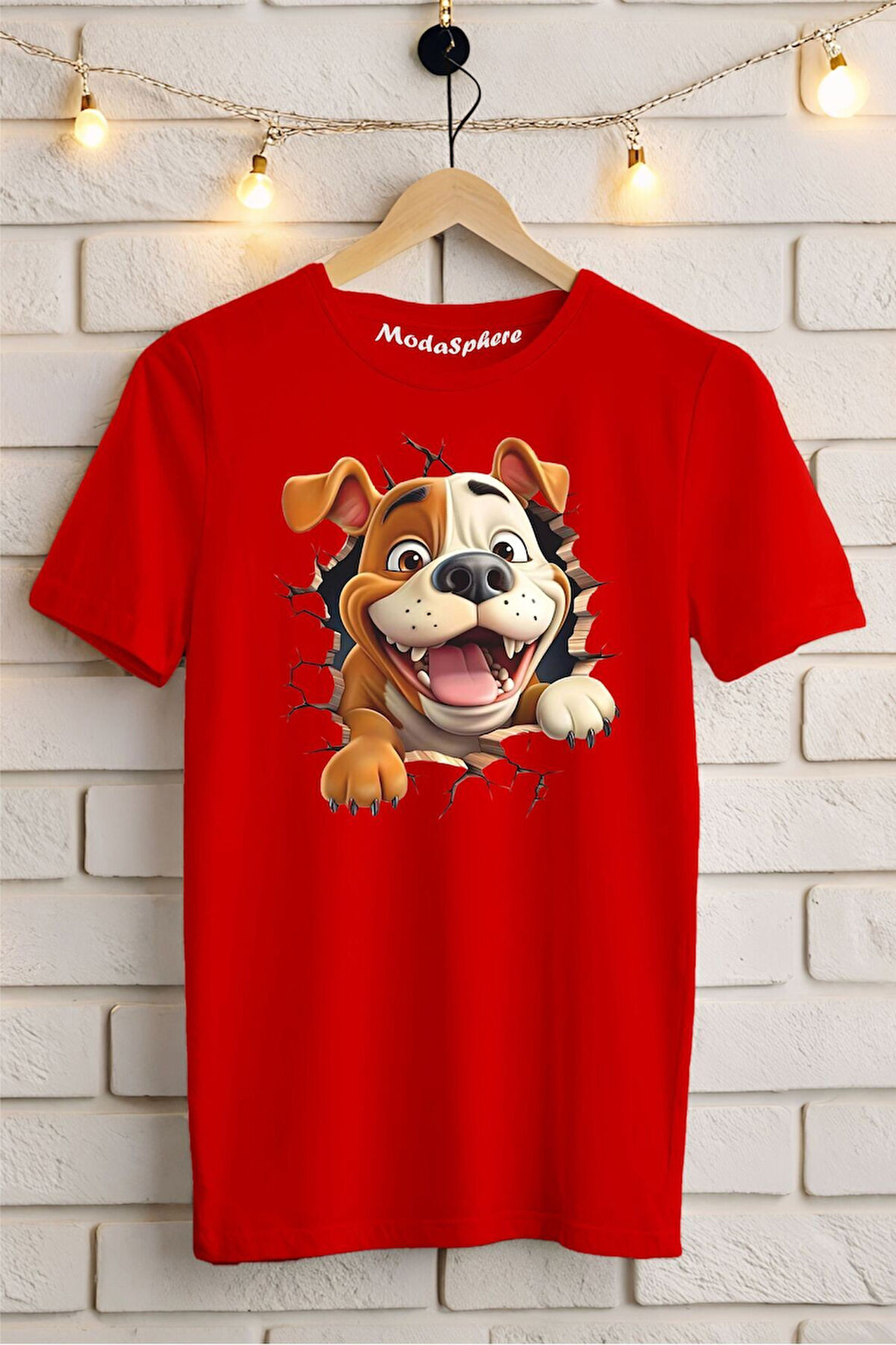 Cute Dog Baskılı Unisex Oversize Tişört