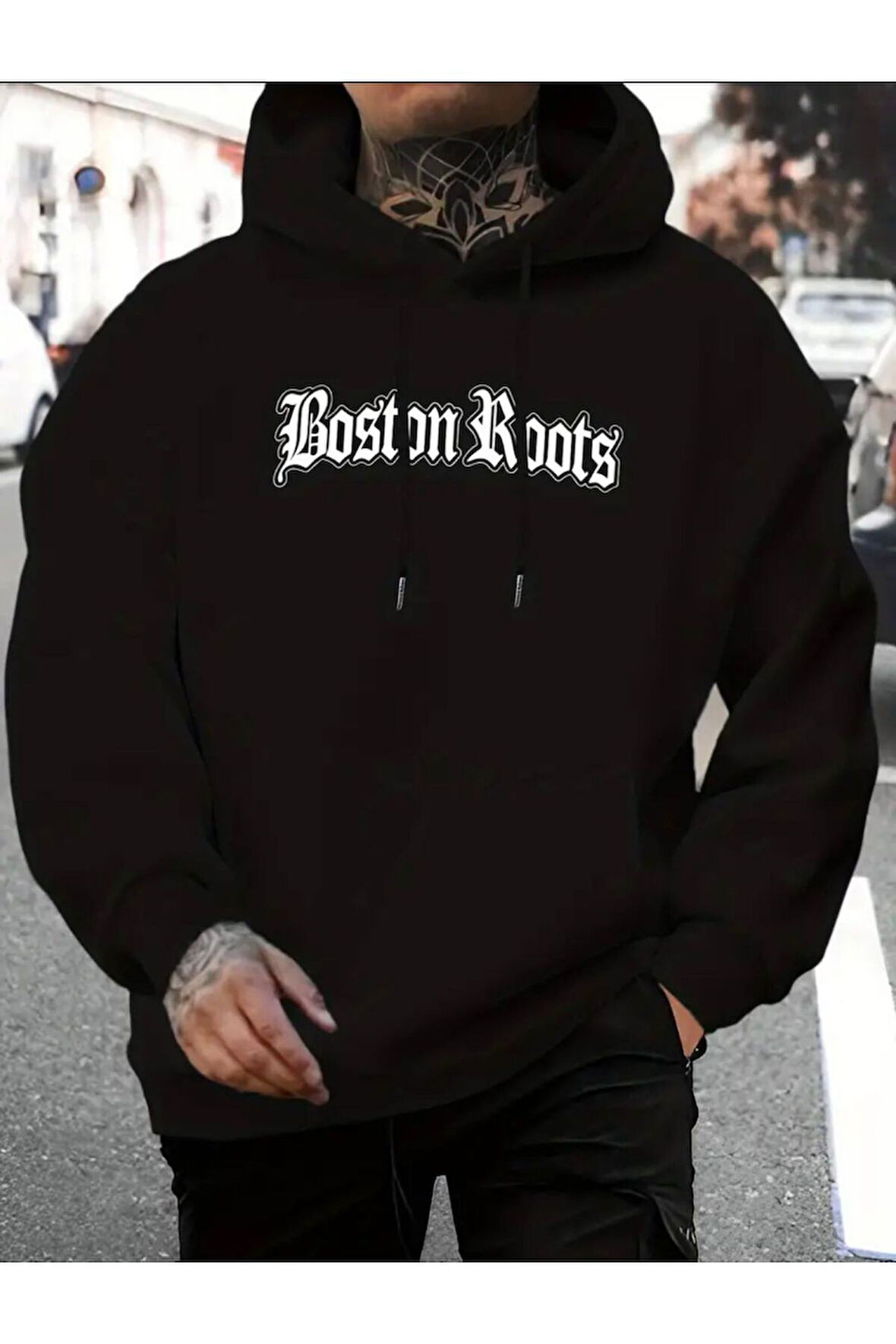 Bost in Boots Baskılı kapüşonlu Cepli Sweatshirt