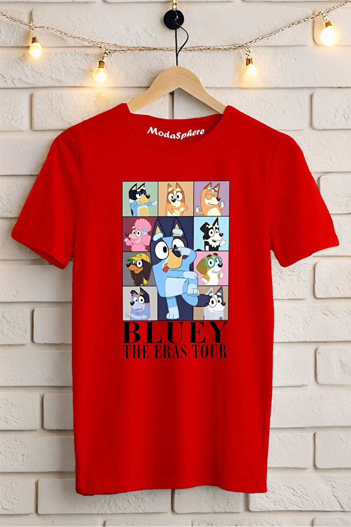 Bluey Baskılı Unisex Oversize Tişört