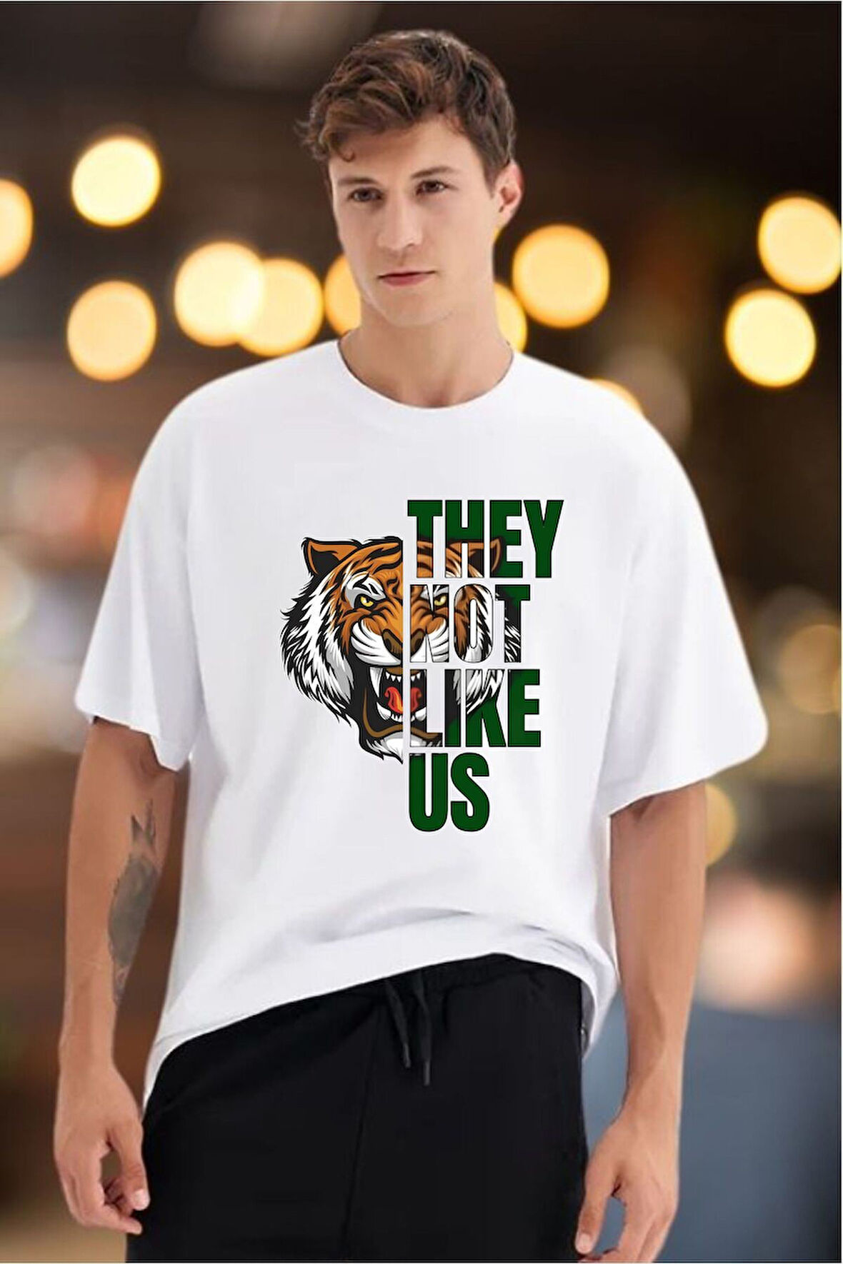 They not like us Baskılı Unisex Oversize Tişört