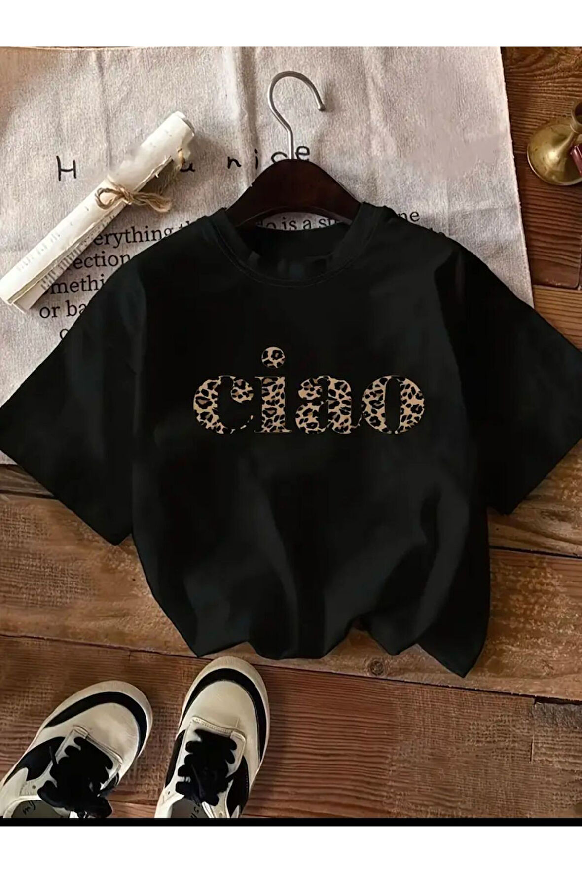 CİAO YAZI DETAYLI OVERSIZE t-shirt