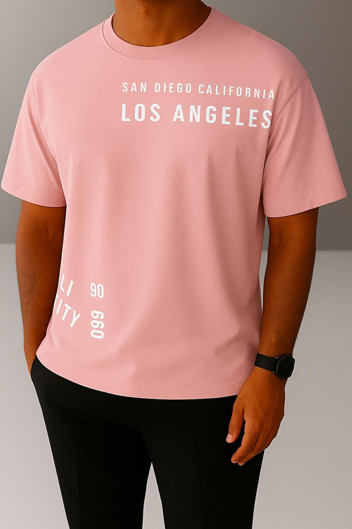Los Angeles Baskılı Unisex Oversize Tişört