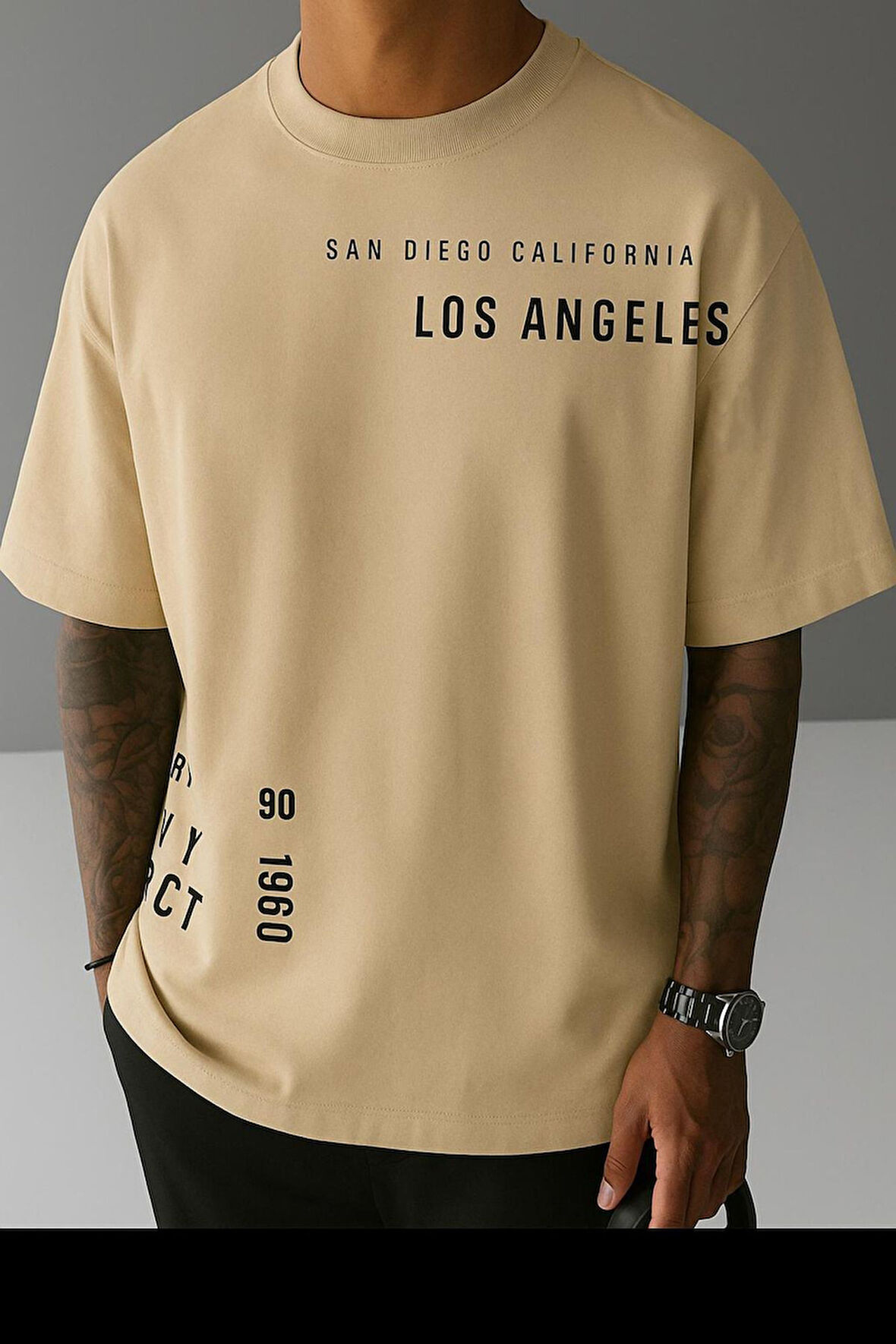 Los Angeles Baskılı Unisex Oversize Tişört