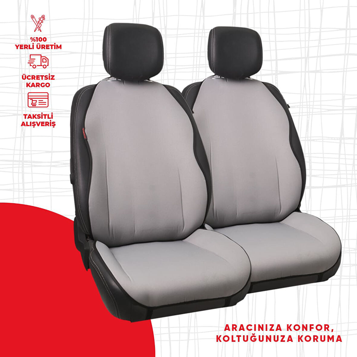 Düz Gri Jakar Dokuma