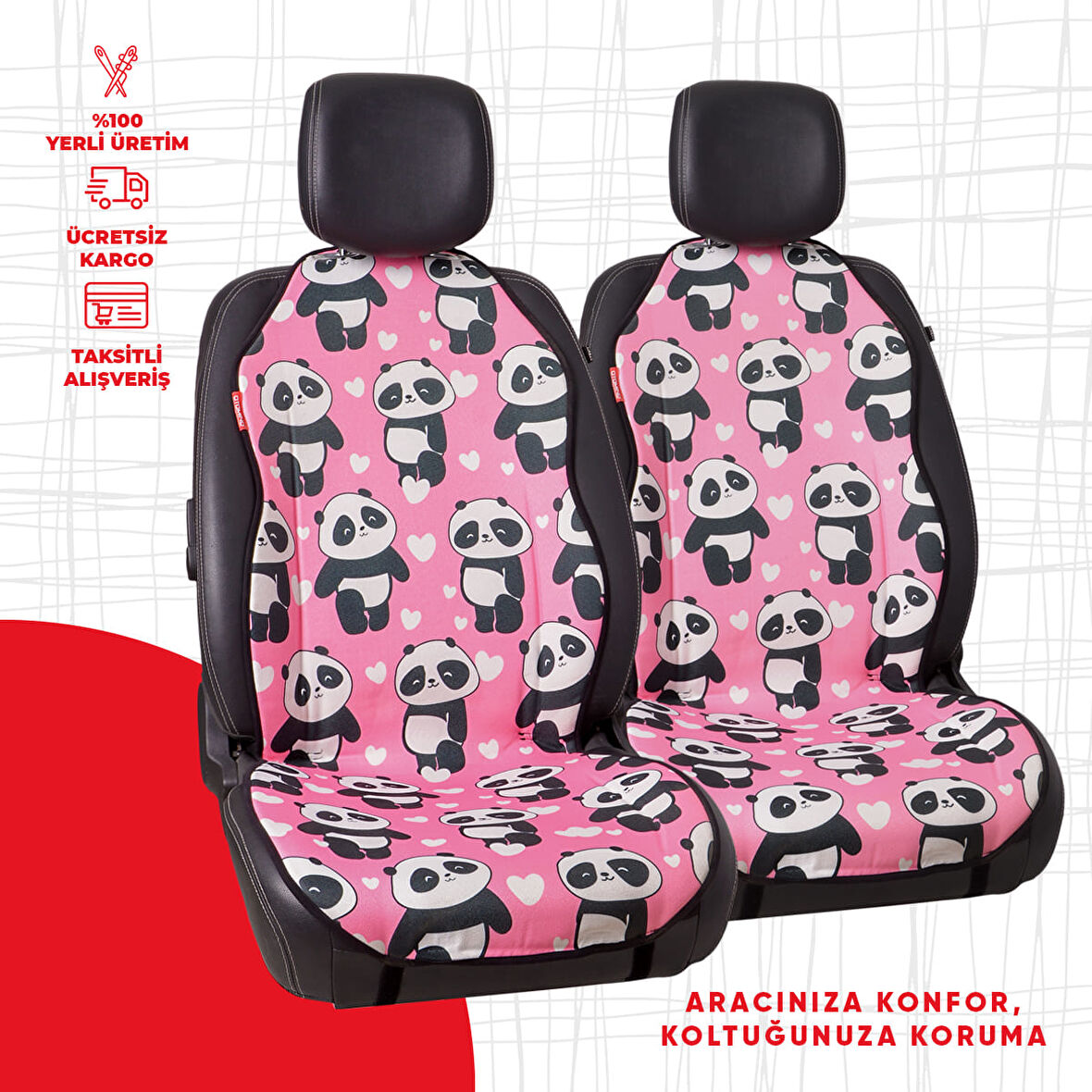 Dijital Baskılı Yeşil Panda Desen