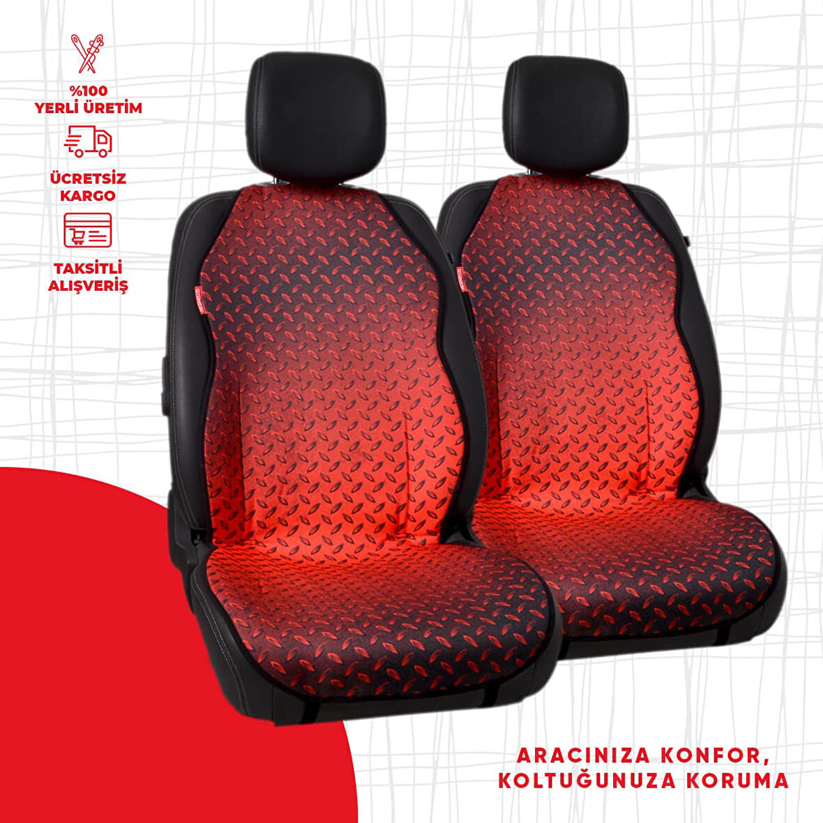 Dijital Baskılı Kırmızı Metal Desen