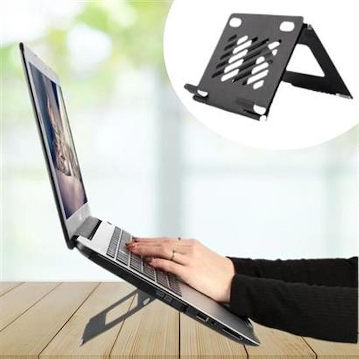   Ayarlanabilir Metal Dizüstü Destek Tabanı Katlanabilir Taşınabilir Laptop Sehpası Standı