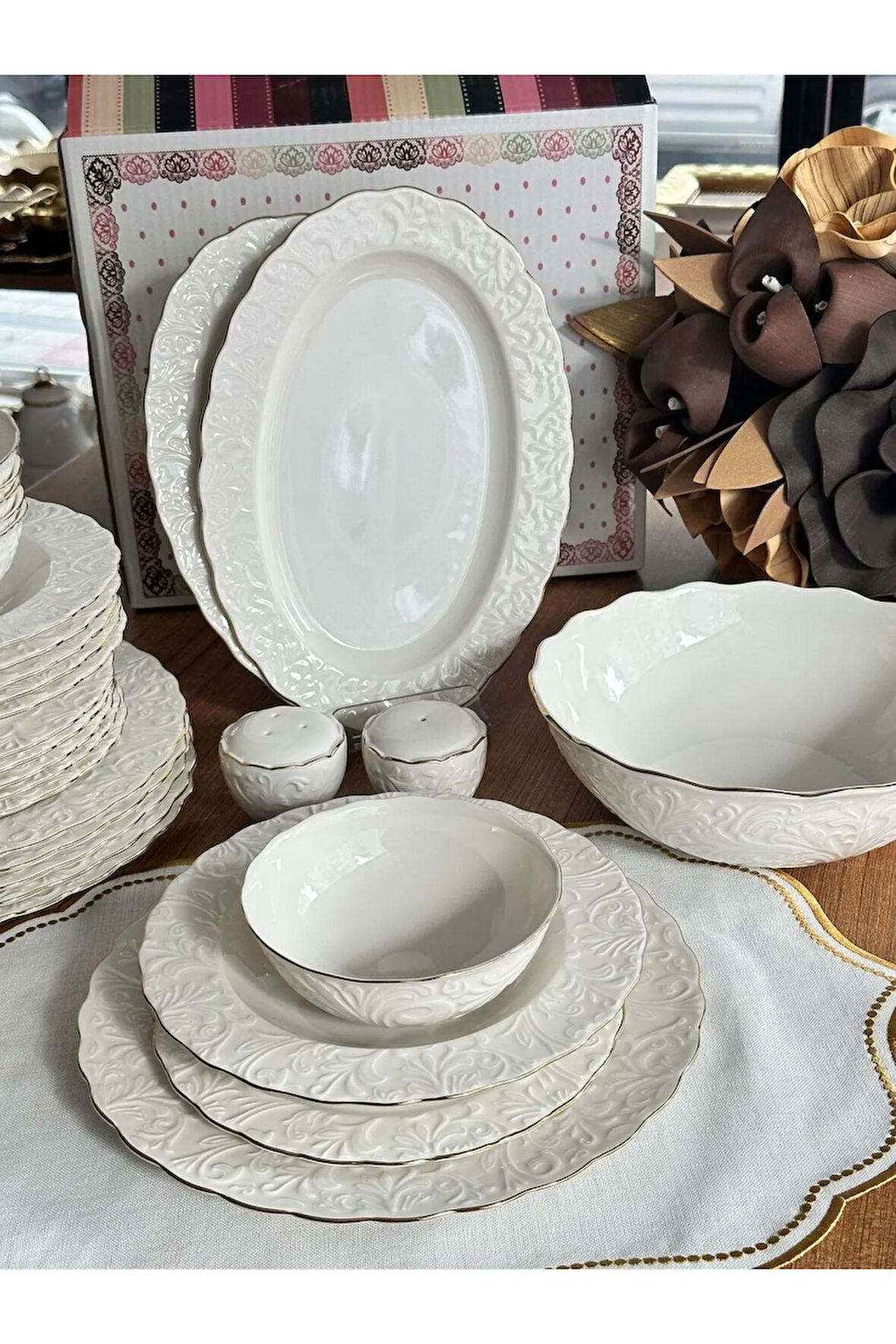 MD Mimoza Dekor Yemek Takımı 29 Parça 6 Kişilik Rose