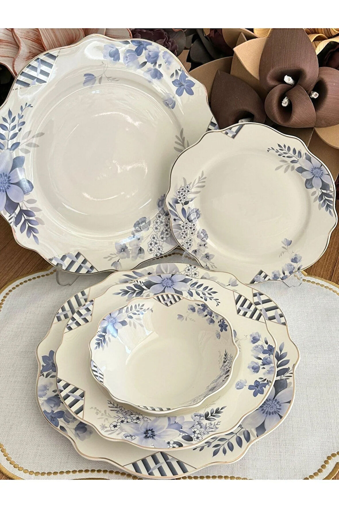 Yemek Takımı 24 Parça 6 Kişilik Blue Garden