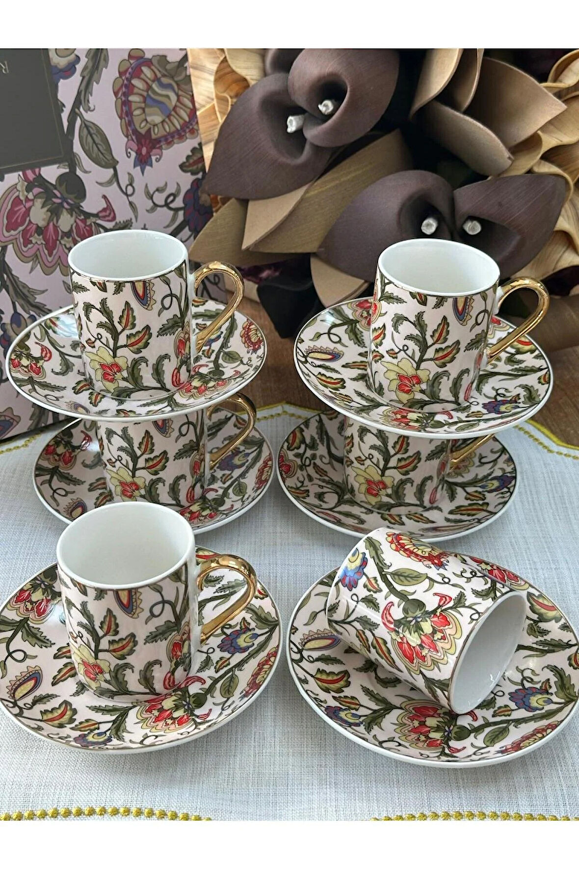 Türk Kahve Fincanı Castel 6 Kişilik 12 Parça