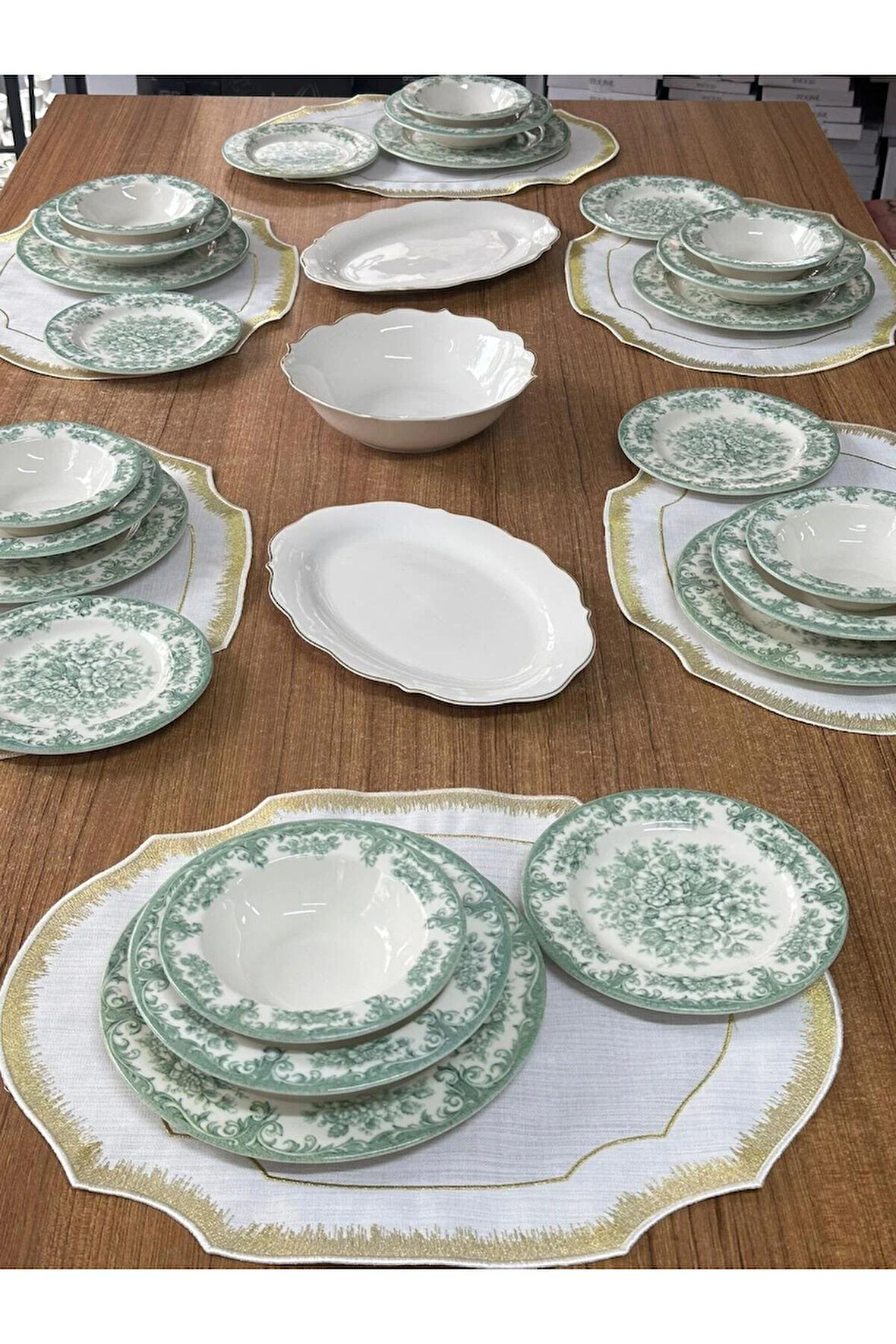 Kosova Yemek Takımı 33 Parça 6 Kişilik Green Rosabella