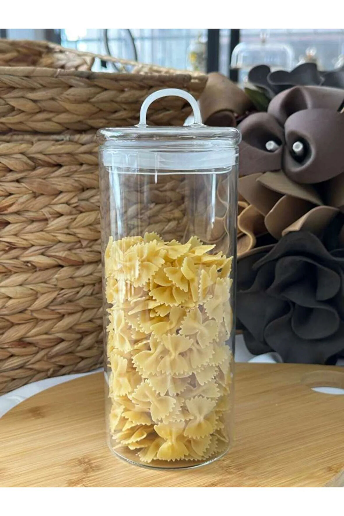 Sızdırmaz Depolama Erzak Bakliyat Cam Saklama Kabı Çay Kahve Saklama Kutusu-1000 ml