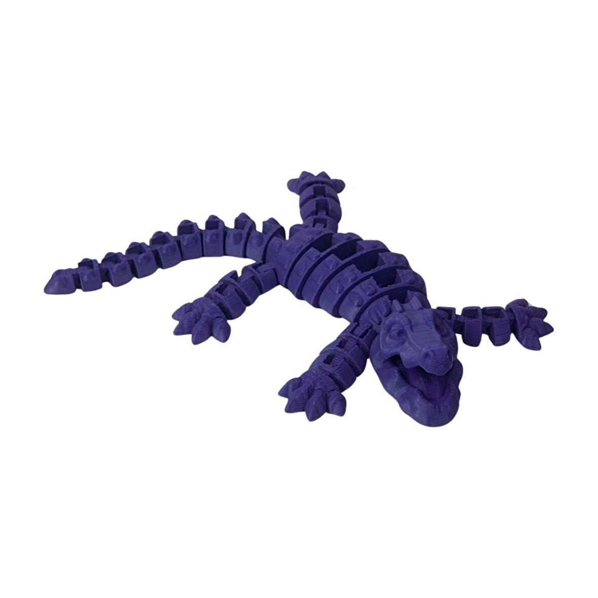 3D Hareketli Timsah Figürlü Oyuncak & Masa Dekoru - Mor