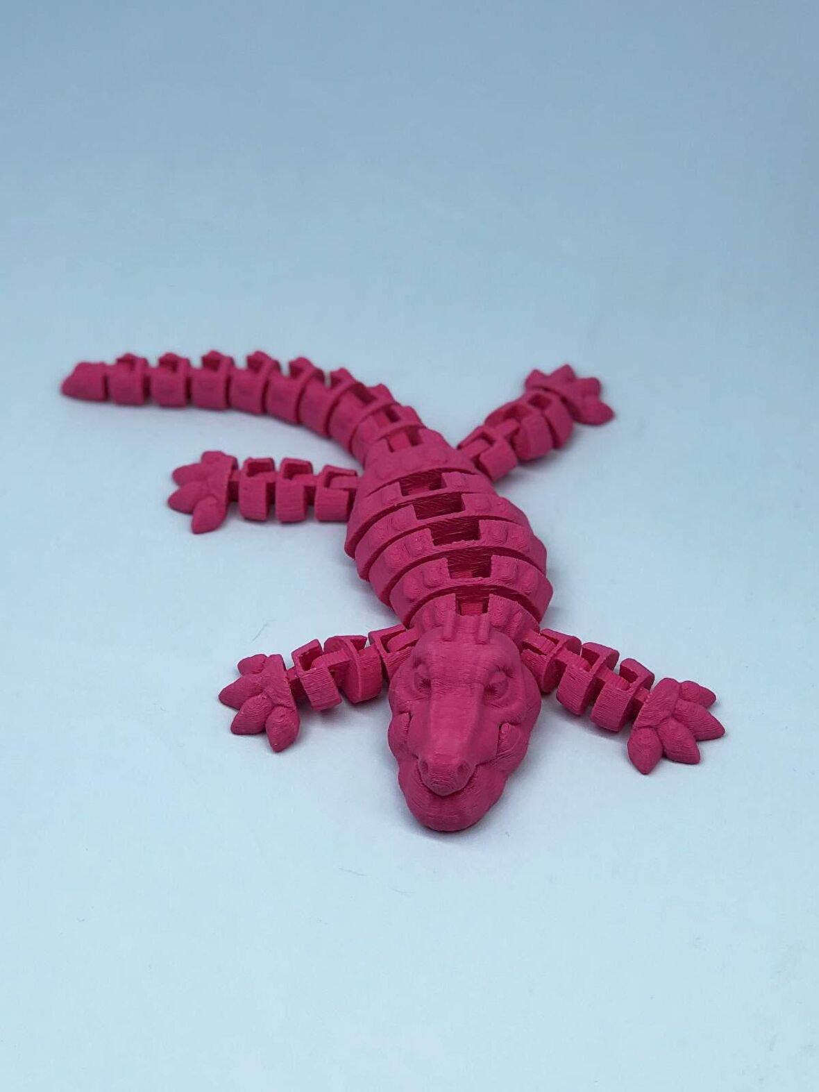3D Hareketli Timsah Figürlü Oyuncak & Masa Dekoru - Pembe