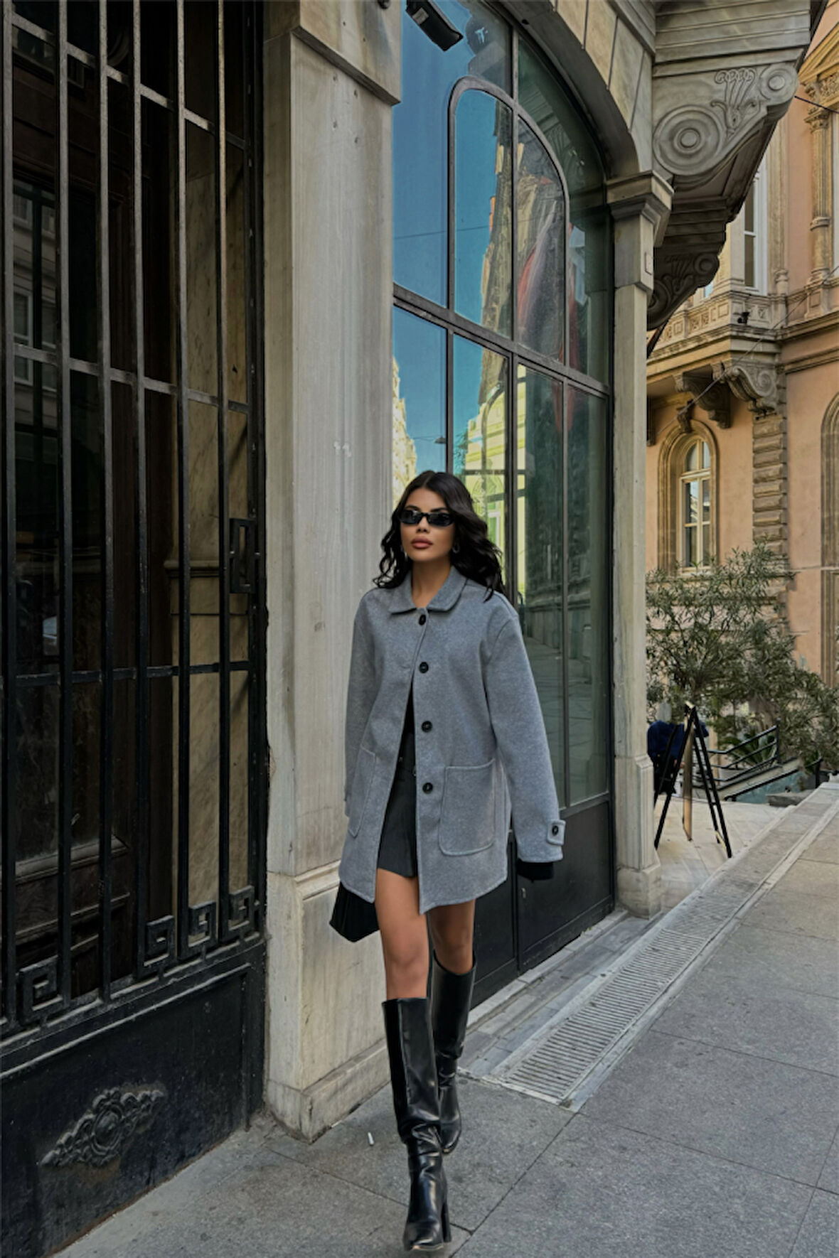 KAŞE CEKET 4 DÜĞME MODEL - Gri