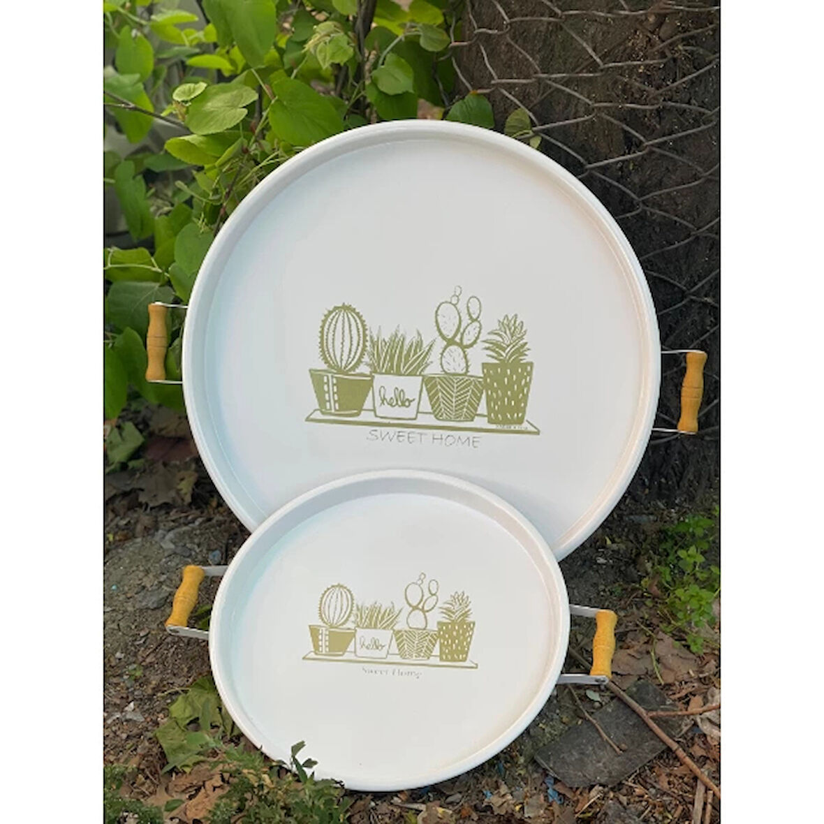 MDB İkili Yuvarlak Sunum Tepsisi Seti