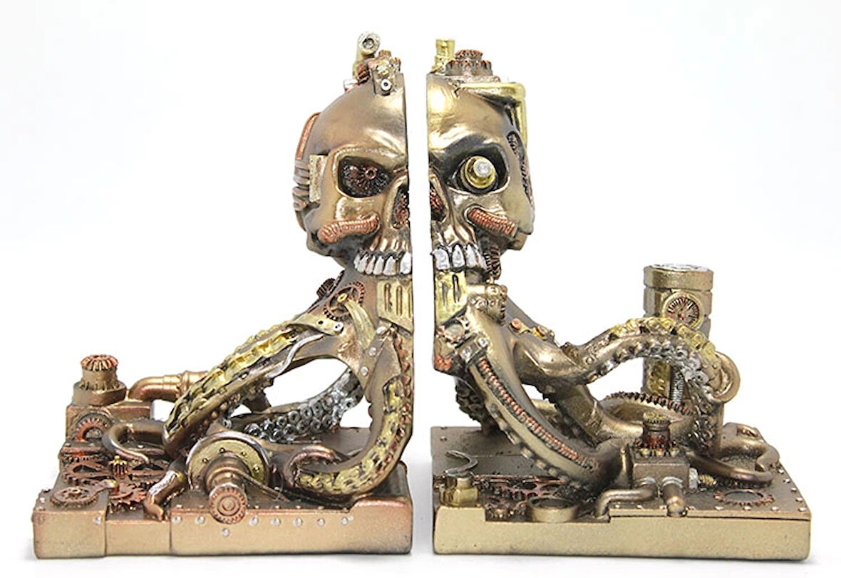 MDB Steampunk Polyester Ahtapot Kitap Stoperi