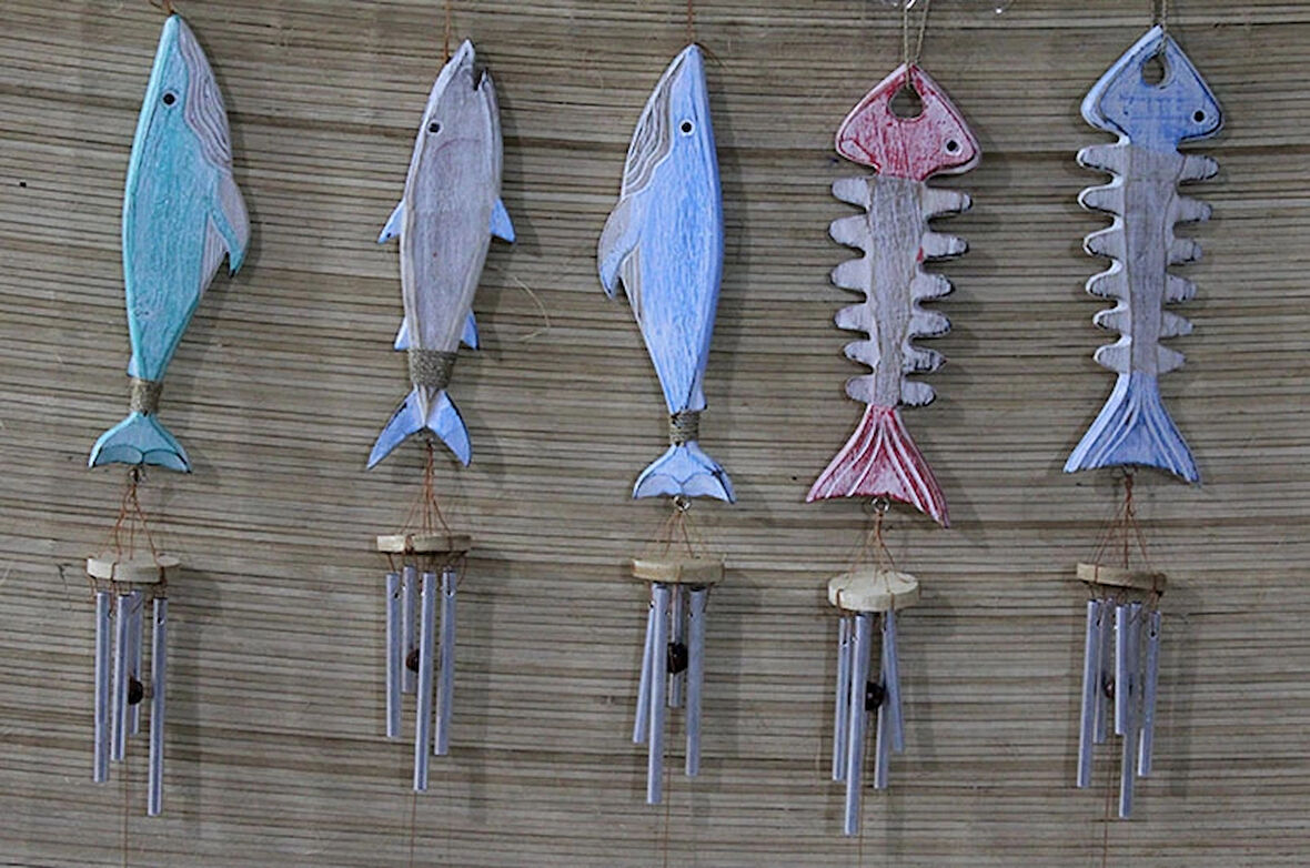 MDB Ahşap Balıklı Metal Çan