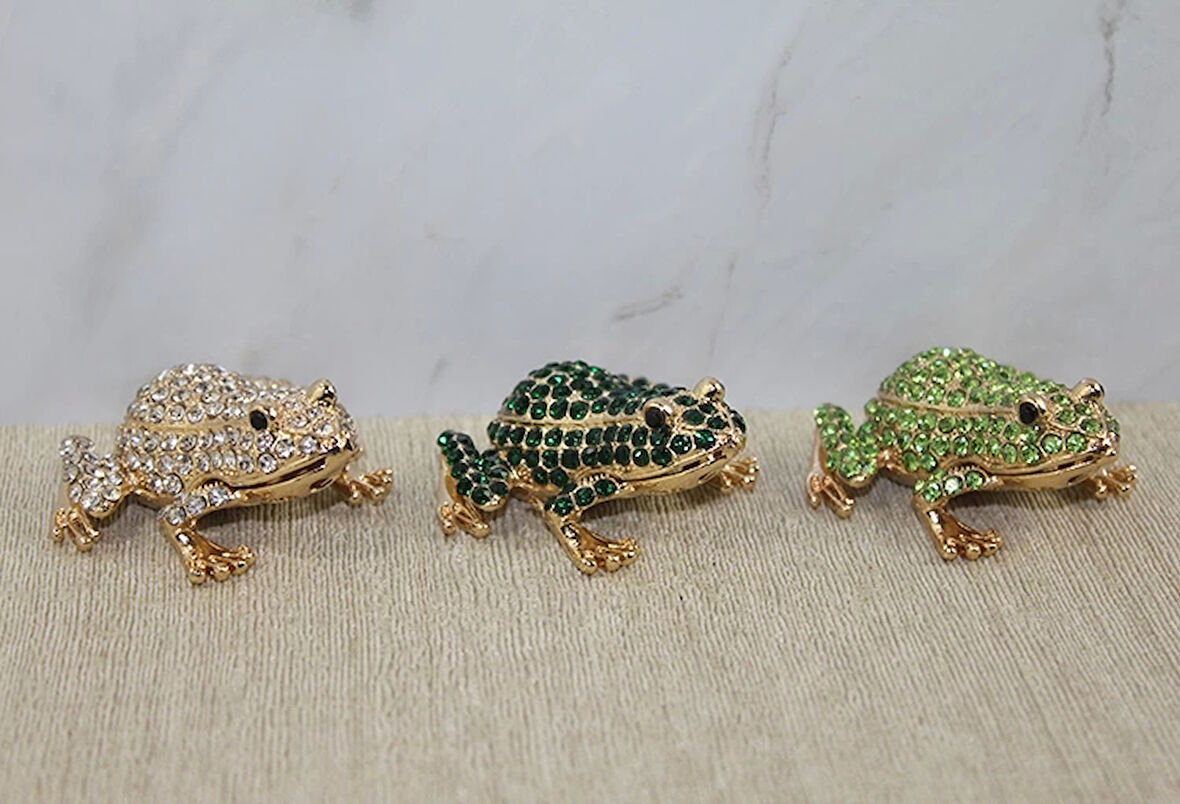 Swarovski Taşlı Minik Figür - Kurbağa Model 2