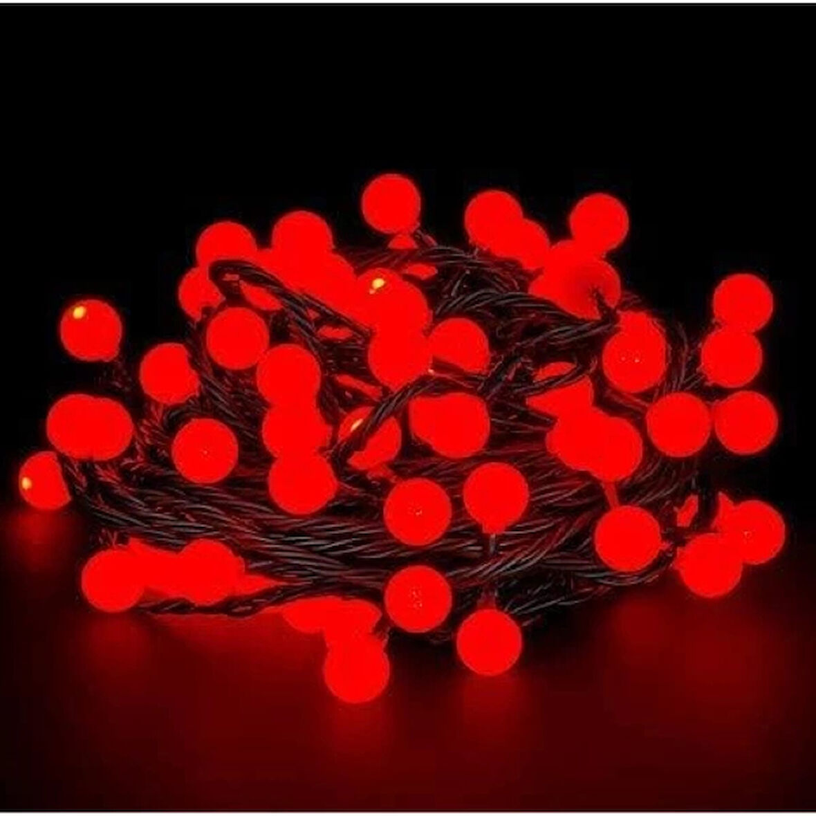 MDB 5m 28 Led Kırmızı Işık Siyah Kablo Fişli