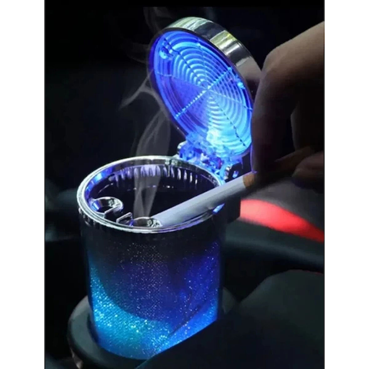 MDB Araç İçi Oto Kokusuz Küllük RGB Işıklı Kapaklı