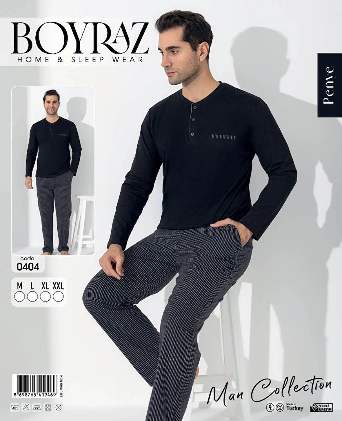 MDB Boyraz 0404 Erkek Uzun Kol Pijama Takımı