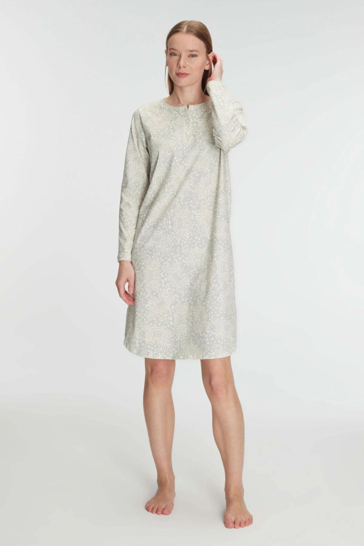 MDB MdbShop Pamuklu Uzun Kollu Gecelik