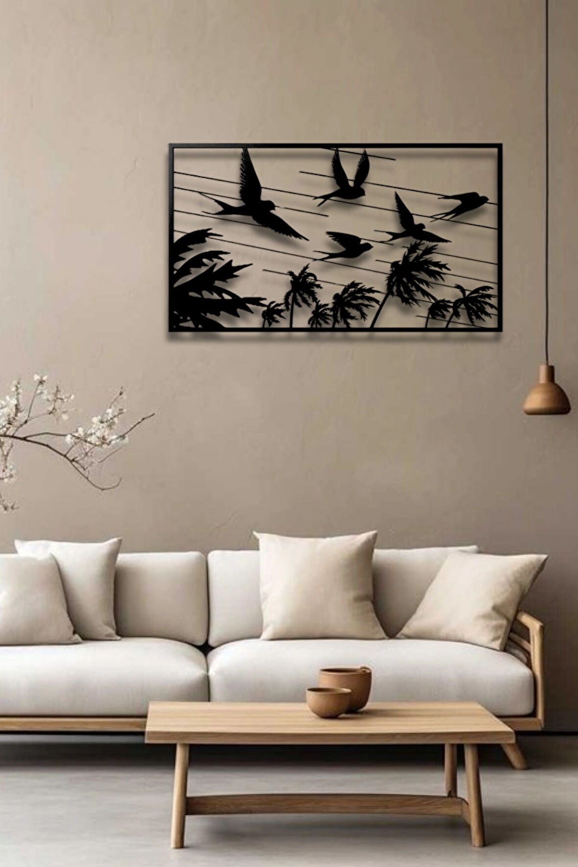 MODERN STİL KUŞLAR METAL DUVAR DEKORU TABLO